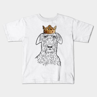 Scottish Deerhound Dog King Queen Wearing Crown Kids T-Shirt